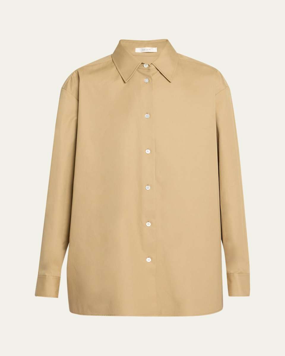 Tansy Cotton-Cashmere Button-Down Shirt